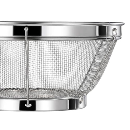 Rice Strainer Fine Mesh, Stainless Steel Colander Fine Mesh Strainer for Pasta, Rice, Fruit, Metal Net Baskets for Strain, Drain, Rinse or Steam