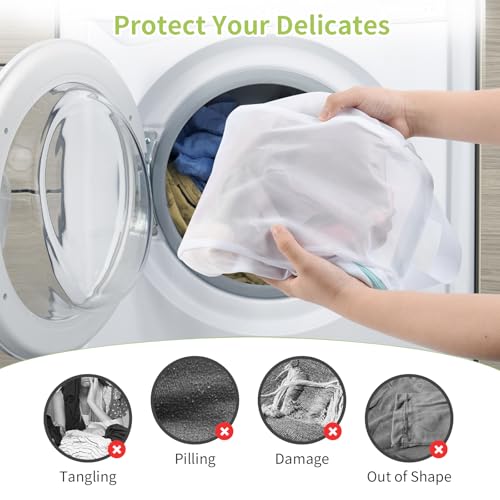 OTraki 2Pcs Small Mesh Laundry Bags 10x12 Inch, Don't Drying, White - size: 10 x 12 inch