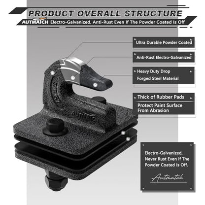AUTMATCH Tractor Bucket Grab Hook 3/8" (2-Pack) Grade 70 Drop Forged Steel - color: Grainstone