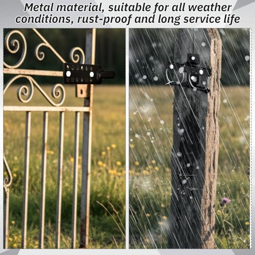 2 Way Electric Fence Gate Latch Universal Strike Bar Black Steel