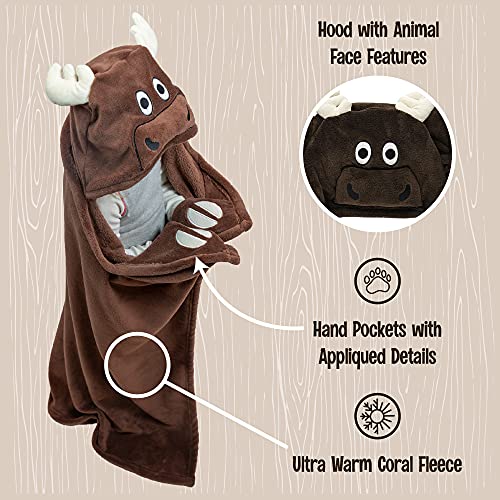 Lazy One Wearable Hooded Blanket for Kids, Animal Hooded Blanket (Moose) - color: Moose Blanket Hooded Blanket