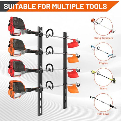 Weed Eater Rack for Trailer, 4 Place Heavy Duty Rust-Proof Weedeater Racks, Trimmer Rack for Open Trailer Truck with Combination Locks - color: 4 Place