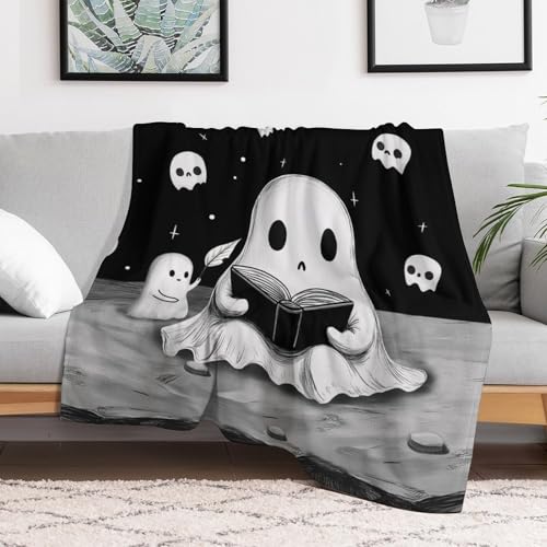 Cute Ghost Fleece Throw Blanket for Couch Adults Teens 40" X 50" - color: Ghost, size: 40x50 inch