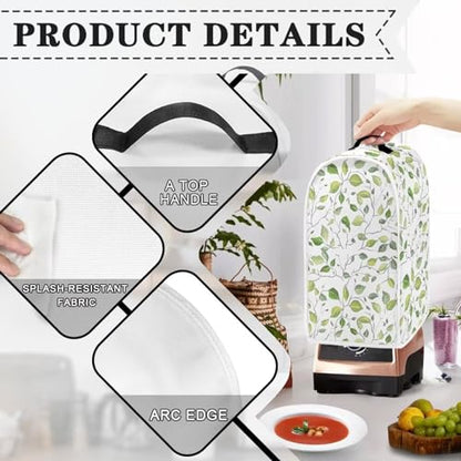 Green Leaf Kitchen Appliance Covers Food Processor Cover Polyester Coffee Maker Cover or Toaster Cover Stain Resistant Blender Cover for Stand Mixer Kitchen Home Soft - color: Green Leaf