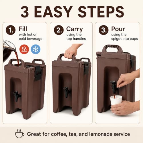 YUANHAO 2.5 Gallon Insulated Beverage Dispenser - size: 2.5 GAL