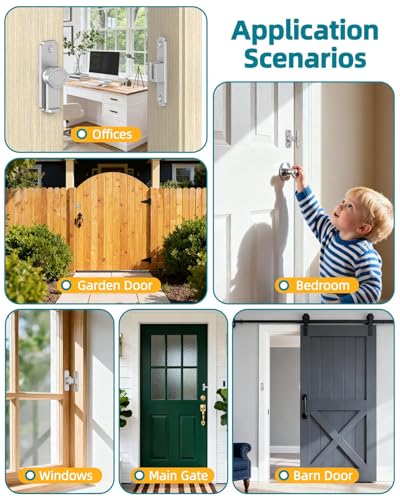 90 Degree Barn Door Lock, Rustproof Sliding Gate Latch, Silver 1Pc - color: Silver-1PC