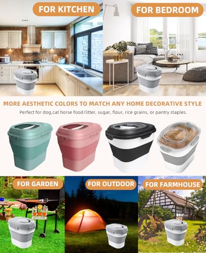 30-35 Lbs Dog Food Storage Container Collapsible Dog Food Container - color: Light Grey