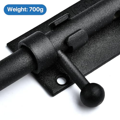6.3inch Sliding Bolt Gate Latch, 2 Pack Heavy Duty Barrel Bolt with Padlock Hole, 304 Stainless Steel Solid Gate Lock Security Guard Door Latches for Yard Trailer Fence Shed Garages (Black) - color: Black
