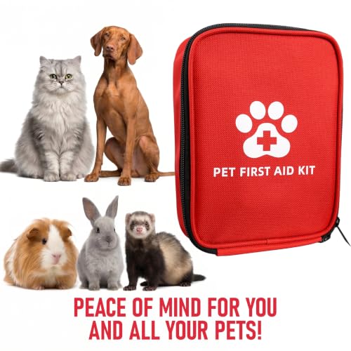 Dog First Aid Kit, Pet Travel Essentials, Emergency Supplies for Cats, Dogs