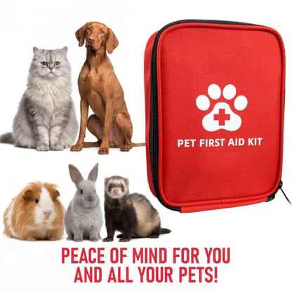 Dog First Aid Kit, Pet Travel Essentials, Emergency Supplies for Cats, Dogs