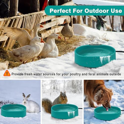 Heated Water Bowl for Chicken，125OZ Water Heater for Hens Goose Duck