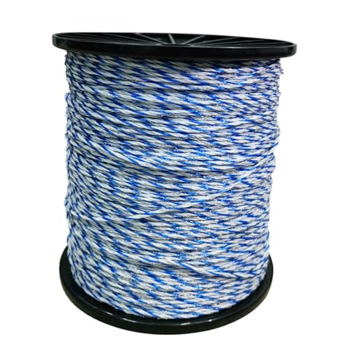 Electric Fence Wire, 1312 Feet 400 Meters with 6 Stainless Strands, Good Rust Resistance and Conductive Poly Wire for Farm Fence, UV Resistant, Portable Livestock Fencing, Poly Wire Rope Line - size: 1312FT/400M