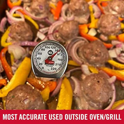 Rubbermaid Commercial Products Food/Meat Instant Read Thermometer, Pocket Size, Dishwasher Safe, Red, For Meat/Food Cooking and Grilling/Oven - style: Food Thermometer