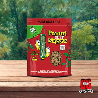 C&S Peanut Flavor Suet Nuggets, Bird Suet for Woodpeckers, 27 Ounces - size: 1.69 Pound (Pack of 1)