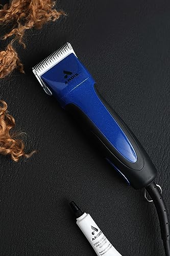Andis 68520 Excel Professional 5-Speed Detachable Blade Clipper Kit - Animal/Dog Grooming, Rotary Motor, Soft-Grip Anti-Slip Housing, 14-Inch Cord, for All Coats & Breeds, SMC, Blue(Pack of 6) - size: Pack of 6