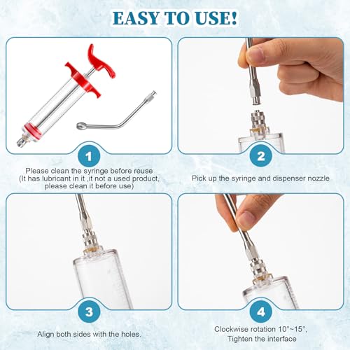 Huwena 3 Pcs Goat Syringe with 3 Drench Nozzle Reusable Adjustable Dosage Drench Gun Syringe for Bird, Cats, Dogs, Goats, Pigs, 20ml 50ml 100ml(Orange)