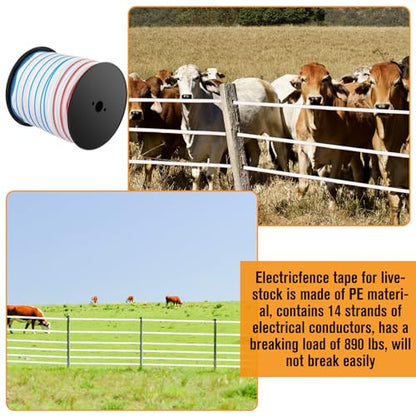 1 Roll 2 Inch x 1000 ft Electric Fence Tape Polytape - color: White, size: 2 Inchx 1000 ft