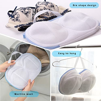 Large Bra Laundry Bags for Washing Machine, Fits All Cups Anti Deformation Bra Washing Bag, Lingerie Bags for Washing Delicates (2 Pack White) - color: 2 Pack White