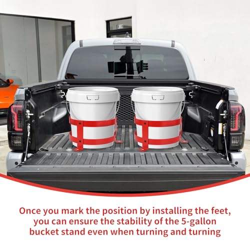 2 Pcs 5 Gallon Bucket Holder 11.6 Inch Diameter, Bucket Holder Rack for RV, Truck, Cart, UTV, Landscape Trailer