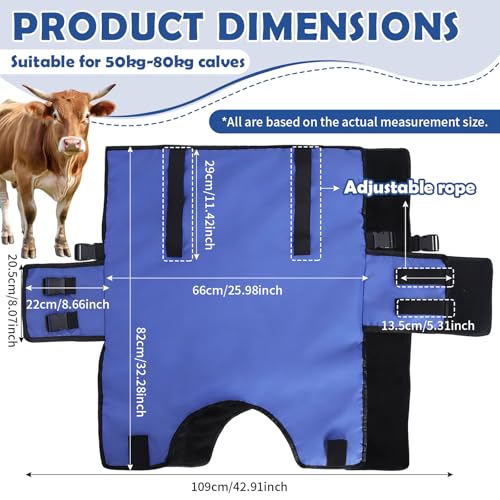 Calf Blanket Goat Coats Winter Jacket Calves Warming Blanket Warm Thickened Waterproof Windproof Calves Livestock Warm Clothes for Goats, Alpacas, Donkeys and Other Livestocks (1)