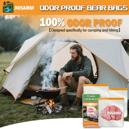 JIUSAIRUI Odor Proof Bear Bags for Food Backpacking: 3Pack Reusable Bear Proof Food Storage Designed to Use with Bear Canister for Backpacking fit Camping Hiking Water Sports