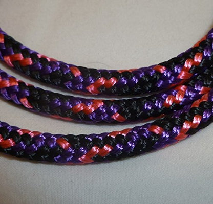 Horse Pocket Halter, Quick Catch Halter - 1/4" Polyester Rope - color: Black/Pink/Purple CH