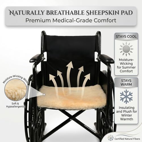 Natural Medical Sheepskin Pad, Non-Slip Back, Natural, 17 x 17 in, 1 Pack - color: Natural, size: 17x17 Inch (Pack of 1)