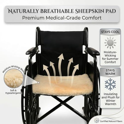 Natural Medical Sheepskin Pad, Non-Slip Back, Natural, 17 x 17 in, 1 Pack - color: Natural, size: 17x17 Inch (Pack of 1)
