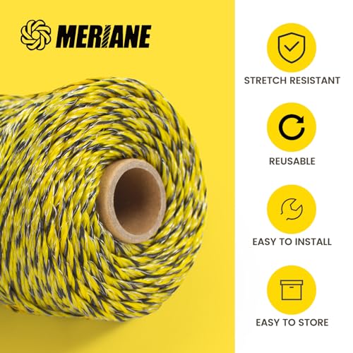 MERIANE Electric Fence Wire 1/8" 656 Feet/200 Meters for Livestock - size: 1/8" 656 Feet/200 Meters