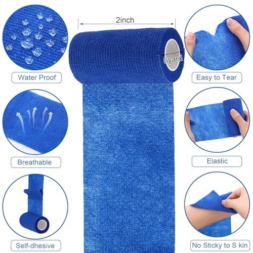 Treela 36 Pcs Self Adherent Bandage 4" X 5 Yard Wrap Breathable - color: Classic Color, size: 4" X 5 Yard