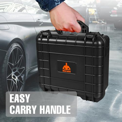 Jack Boss Hard Case, 13.6x11.4x6 Inch Portable Weather Waterproof Protective Camera Case with Customizable Foam, Fit Use of Drones, Camera, Equipments,Black - color: BLACK, size: 13.6x11.4x6 in