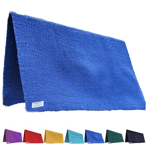 Majestic Ally Solid Color 34"x 36" Traditional Acrylic Saddle Blanket with Hemline Edges-3.7 lbs (Royal Blue) - color: Royal Blue