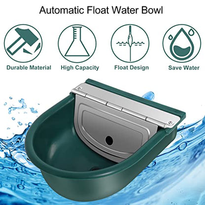 Automatic Water Dispenser for Dogs, Plastic Automatic Dog Water Dispenser | Lightweight Green Plastic Build, Quick Hose Connector, Dual Float Valves, Easy Setup for Continuous Fresh Water Access