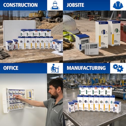 First Aid Only 700002 SmartCompliance 50-Person First Aid Kit Refill Supplies for Business, Worksite, and Home, 237 Pieces, Blue
