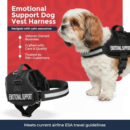 Industrial Puppy Emotional Support Vest Harness, Small 19.5-25 in, Black - color: Black, size: Small, Fits Girth 19.5-25"