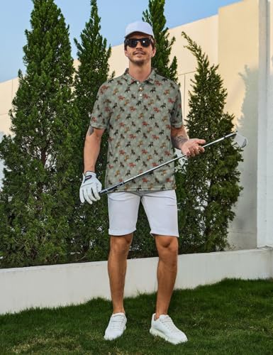 Men‘s Golf Shirt Funny Polo Shirts Short Sleeve Golf Polo Shirts Gifts Print Shirts - color: Style-kdmo2a-3, size: Medium