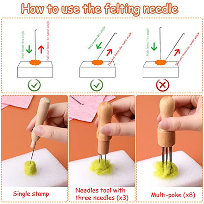 Mayboos 132 Pcs Felting Needles Wool Felting Supplies, 3 Sizes - size: 132 Pcs