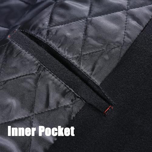 APTRO Men's Luxury Full Length Trench Coat Long Wool Overcoat Winter Windbreaker - color: Navy, size: Medium