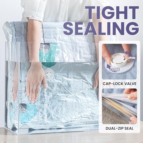 TAILI 6 Pack Vacuum Storage Bags, XXL Jumbo (47x39 Inch), Cream - size: 6 XXL Jumbo