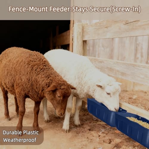 Chicken Feeder Waterer,Hanging Goat Feeders,Feed Trough 3.5 Quart 3 Pack,Hanging Fence Feed Trough for Poultry Livestock,Blue - color: Blue, size: 3.5 Quart (3 Pack)