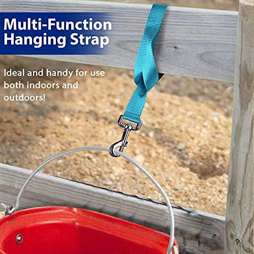 Harrison Howard 4PCS 22” Easily Packed Sturdy Nylon Bucket Straps for Hay Nets and Water Feeder Buckets-Azure Blue - color: 4PCS Azure Blue