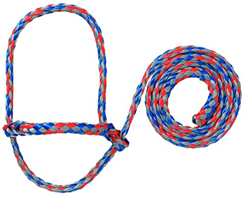 Weaver Leather Livestock Poly Rope Sheep Halter, Blue/Orange/Gray, & Livestock Poly Rope Sheep Halter Hot Pink/Coral/Mint