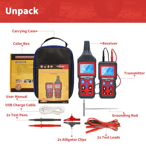 Underground Cable Locator, Rocky Mars Cable Tester Wire Tracker - color: Grey