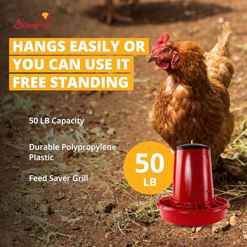 Stromberg's 50 lb Capacity Hanging Feed Saver Feeder | Large Capacity Durable Feeder with Feed Saver Grill.