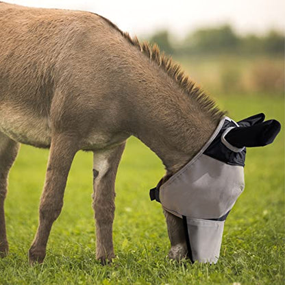 Harrison Howard Form Fitting Advanced & Skin-Friendly Fabrics Mule Donkey Fly Mask Full Face Protection with Nose Cover Black L - color: Black, size: Large