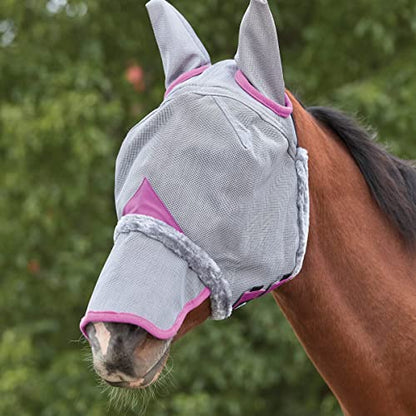 WeatherBeeta ComFiTec Durable Mesh Mask with Ears & Nose, Grey/Purple, Full - color: Grey/Purple, size: Full