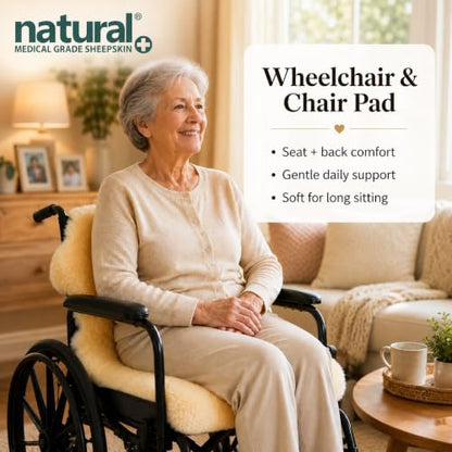 Natural Medical Sheepskin Pad, Non-Slip Back, Natural, 24 x 36 in, 1 Pack - color: Natural, size: 24x36 Inch (Pack of 1)