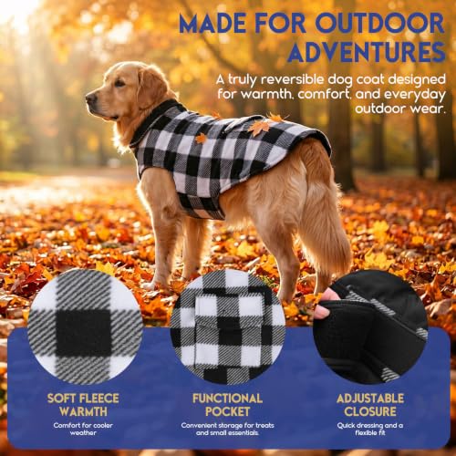 ASENKU Reversible Dog Winter Coat, Dog Jacket for Small Medium Large Dogs - color: White, size: Small