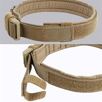 EXCELLENT ELITE SPANKER Tactical Nylon Padded Medium Dog Collar Adjustable - color: Coyote Brown, size: S-(13.2"-17.5")
