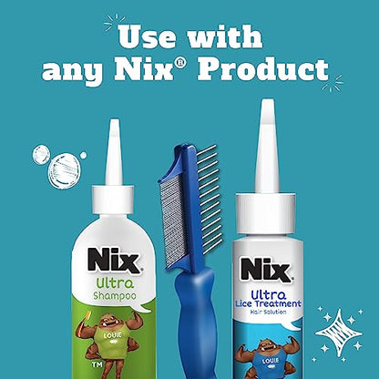 Nix Lice Removal Comb, Dual-Action for Removing Tangles, Lice & Nits - color: Blue
